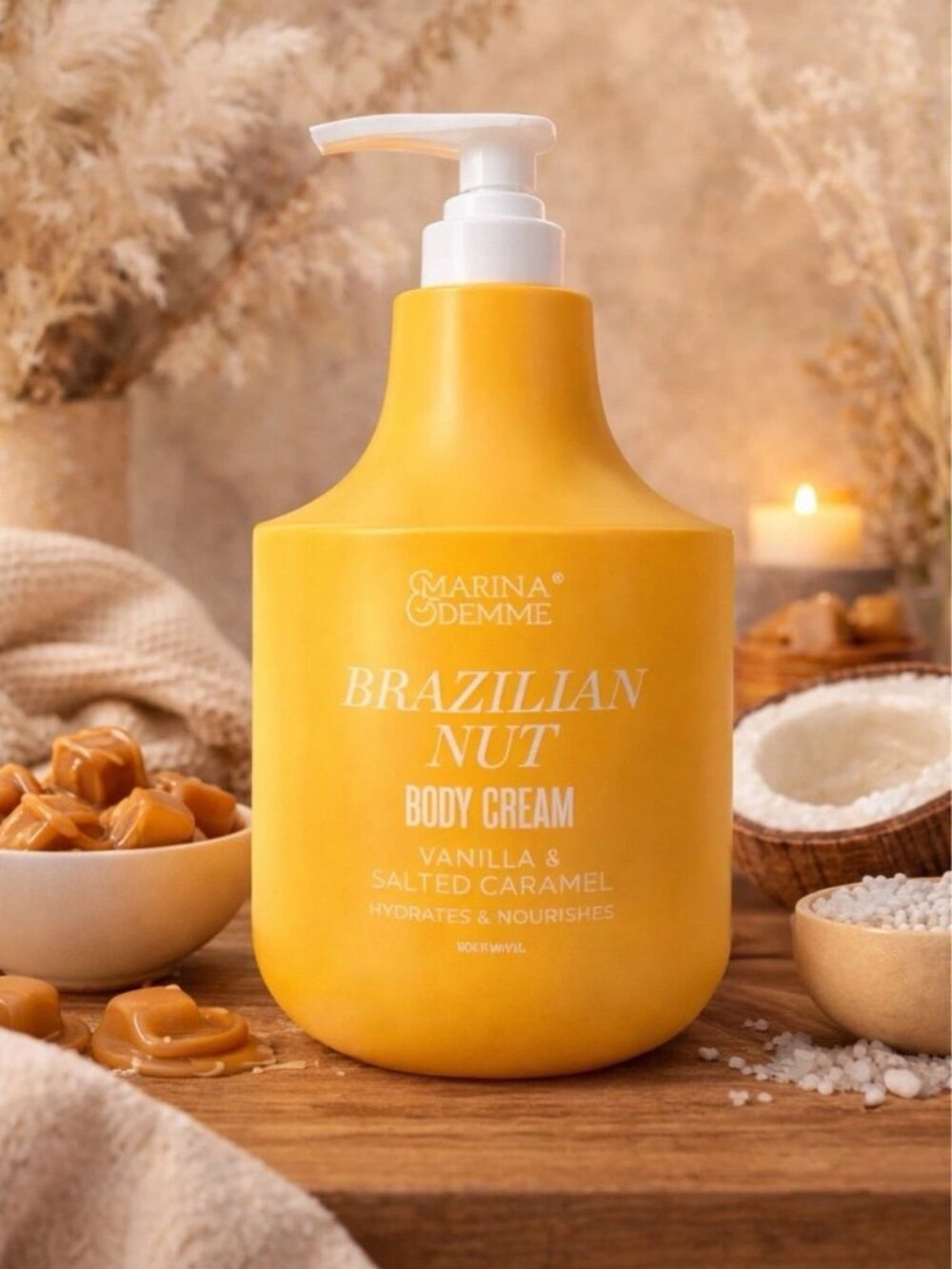 Marina & Demme Brazilian Nut Body Cream 16.9 oz Vanilla Caramel Pump